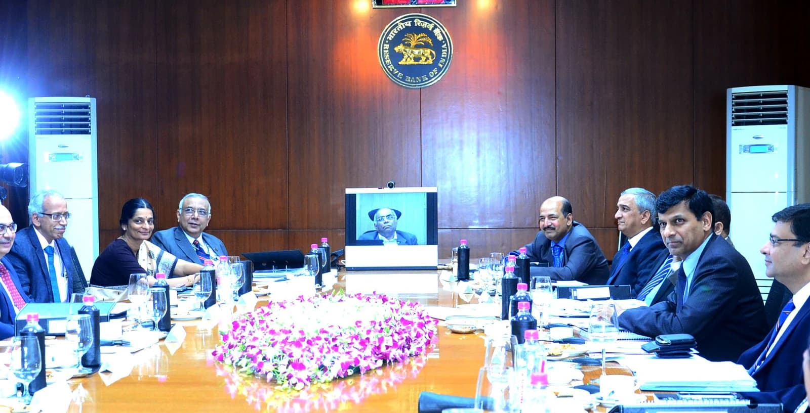 Raghuram G. Rajan, Governor of Reserve Bank of India, attending a central board meeting.