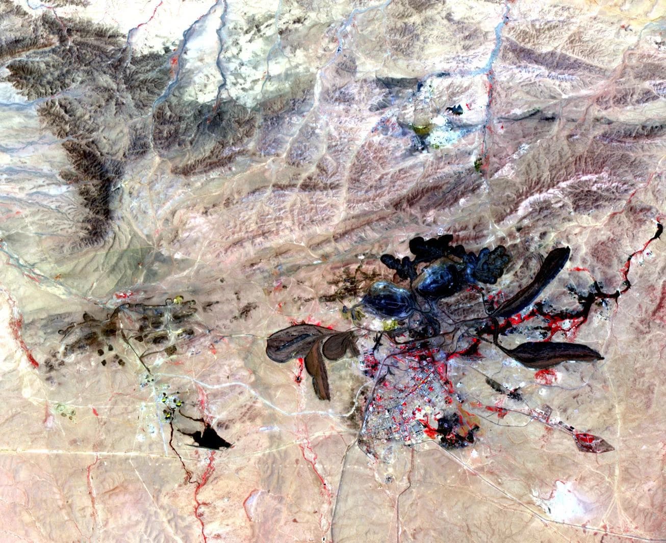 Satellite imagery shows the rare earth mine in Baiyun Ebo, Inner Mongolia, China.