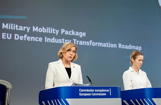 Henna Virkkunen, Member of the European Parliament, speaking at a press conference.