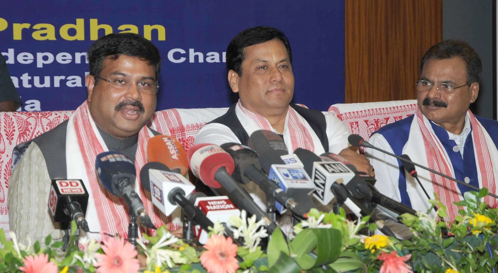 Dharmendra Pradhan, Minister of Petroleum and Natural Gas, addressing a press conference.