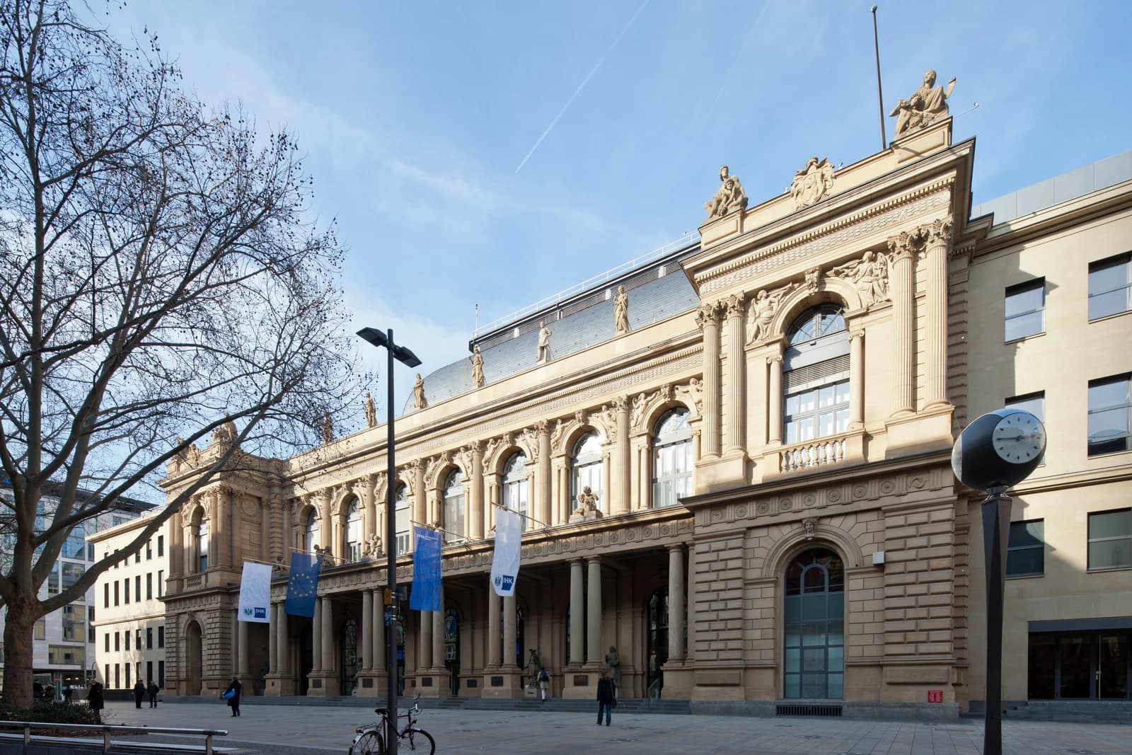 Frankfurt Stock Exchange building, viewed from the southeast, in Frankfurt, Germany.