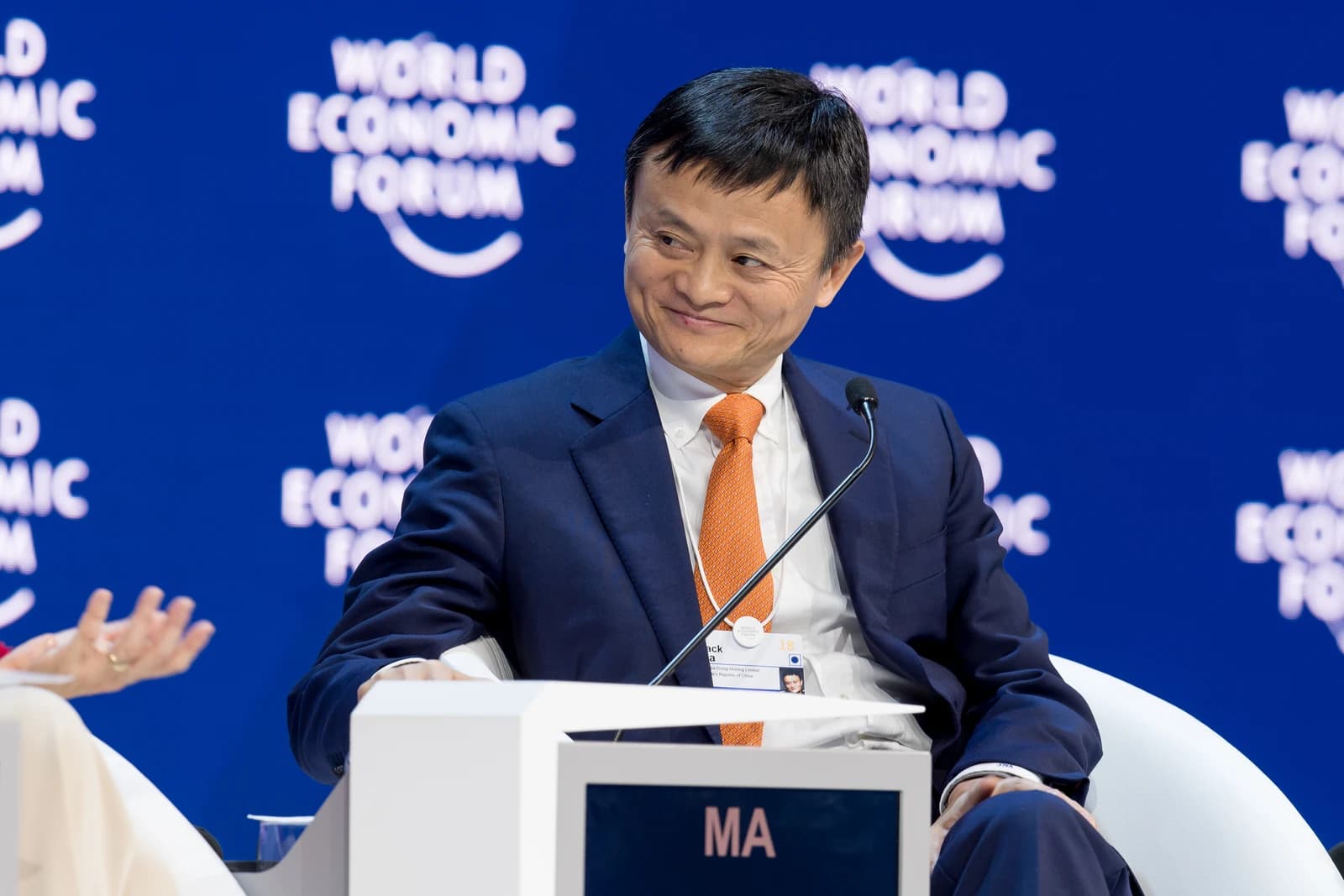 Jack Ma, co-founder of Alibaba Group, speaking at a conference.