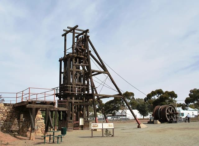 Mine headframe and winding equipment at Broken Hill, New South Wales, Australia.