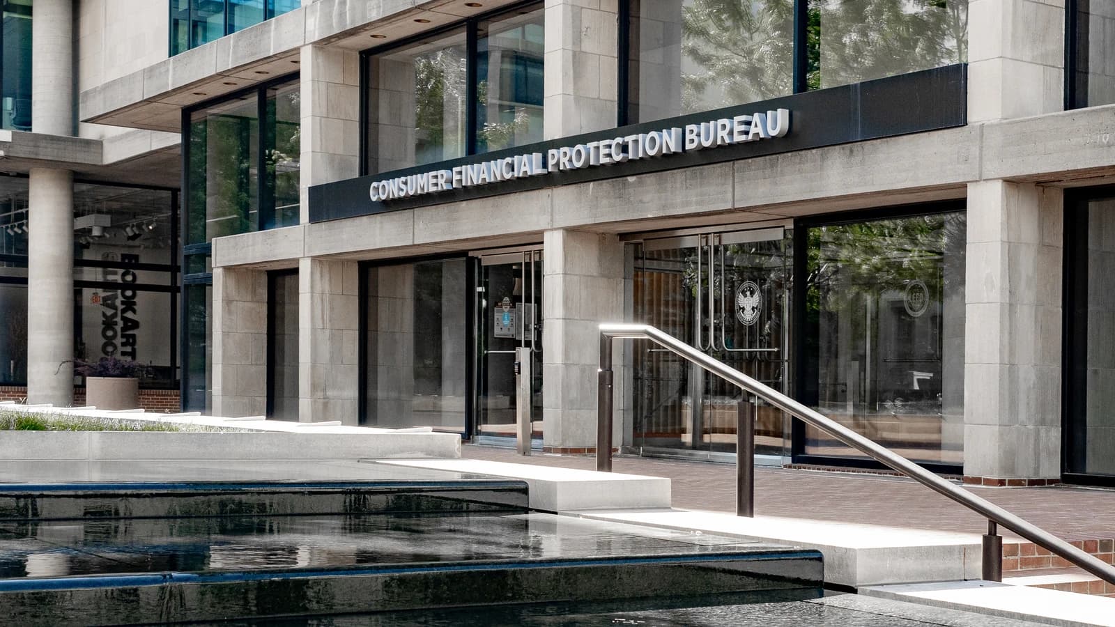 Exterior view of the Consumer Financial Protection Bureau building.