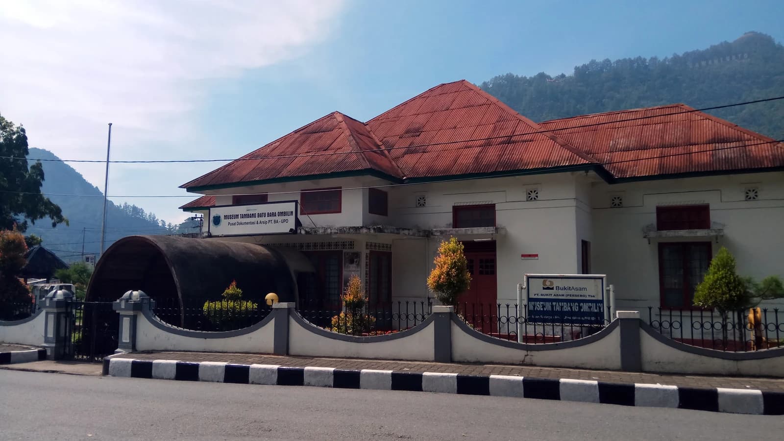 Exterior view of the Ombilin Coal Mining Museum in Sumatra, Indonesia.