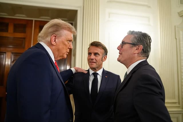 Donald Trump speaks with French President Emmanuel Macron and U.K. Prime Minister Keir Starmer.