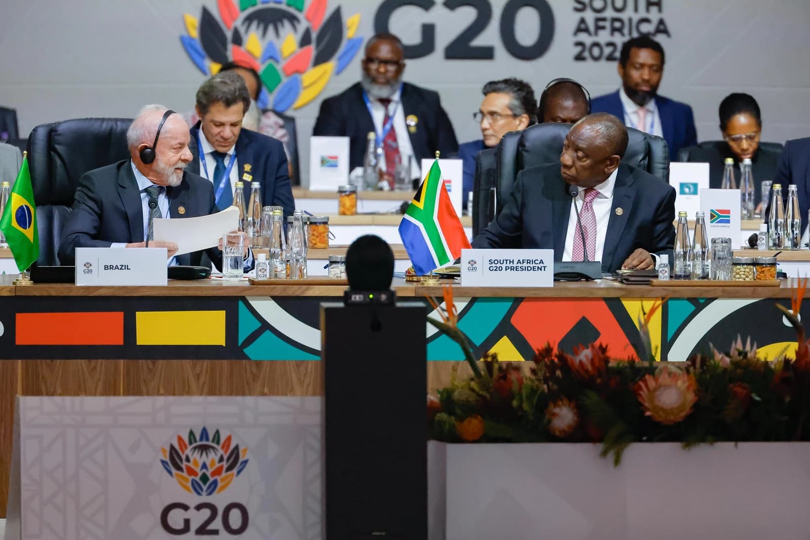 Luiz Inácio Lula da Silva, President of Brazil, speaking at a G20 Leaders' Summit.
