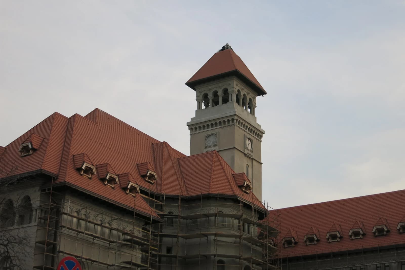 Building of Primăria Sectorului 1, Bucharest City Hall Sector 1, under renovation.