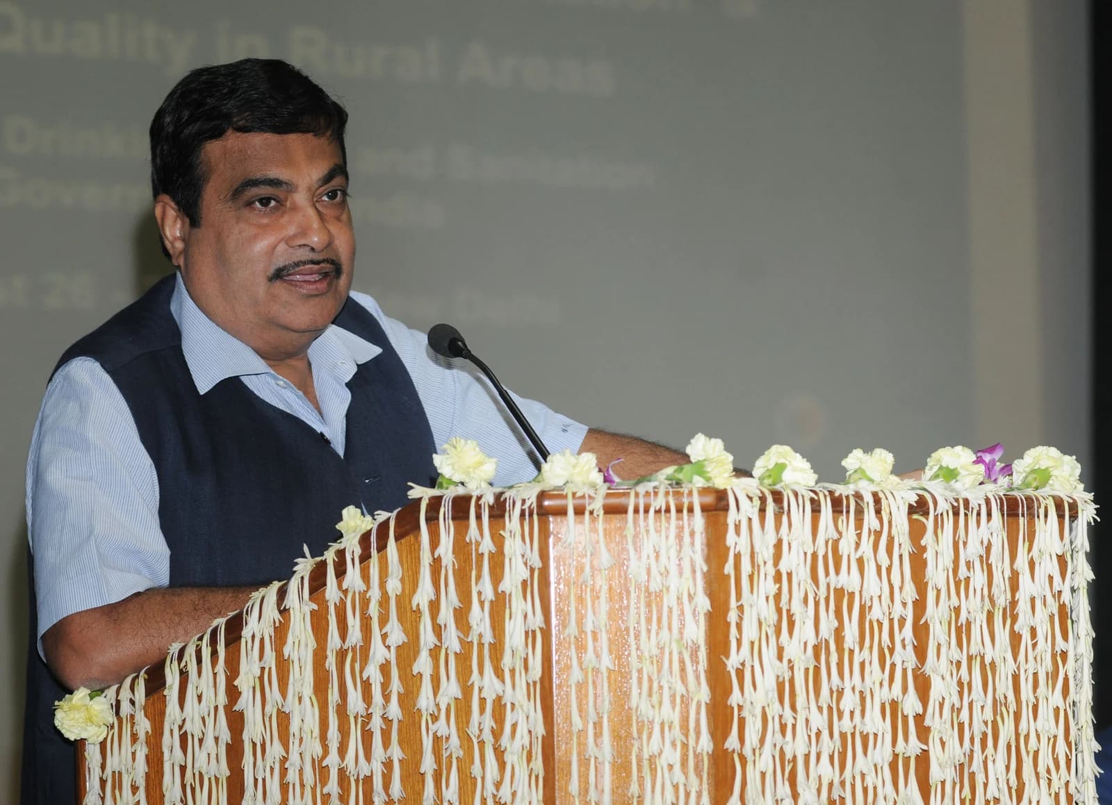 Nitin Gadkari, delivering a keynote address at a workshop in New Delhi.