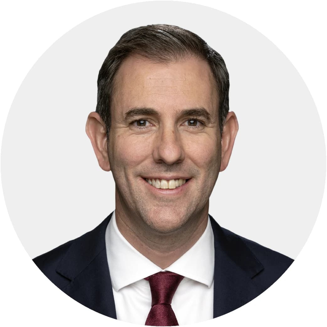 Jim Chalmers, Treasurer of Australia, facing forward in an official portrait.