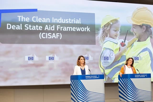 Teresa Ribera, Executive Vice-President of the European Commission, speaking at a podium.