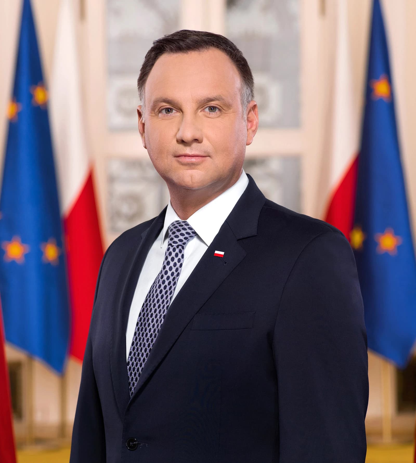 Andrzej Duda, President of Poland, in an official portrait setting.