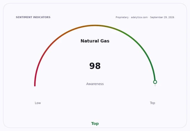 Natural Gas awareness dial at 98, pointing to the 'Top' awareness zone.