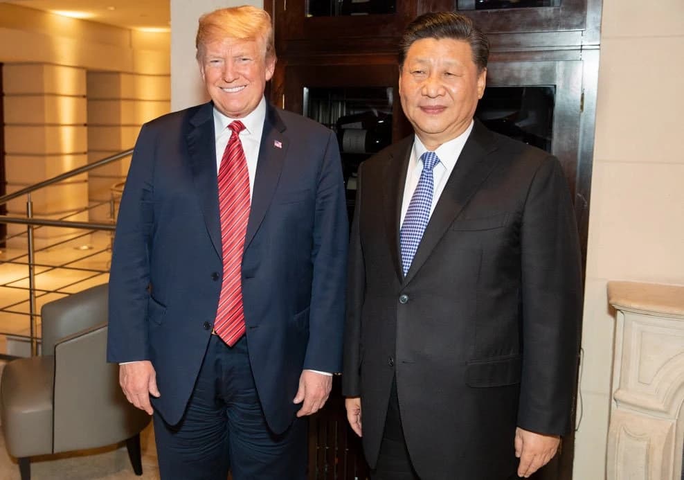 Donald Trump, former President of the United States, and Xi Jinping, President of China, standing together.