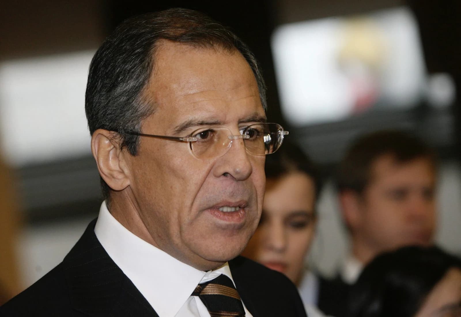 Sergey Lavrov, Russian Foreign Minister, speaks at an official gathering.