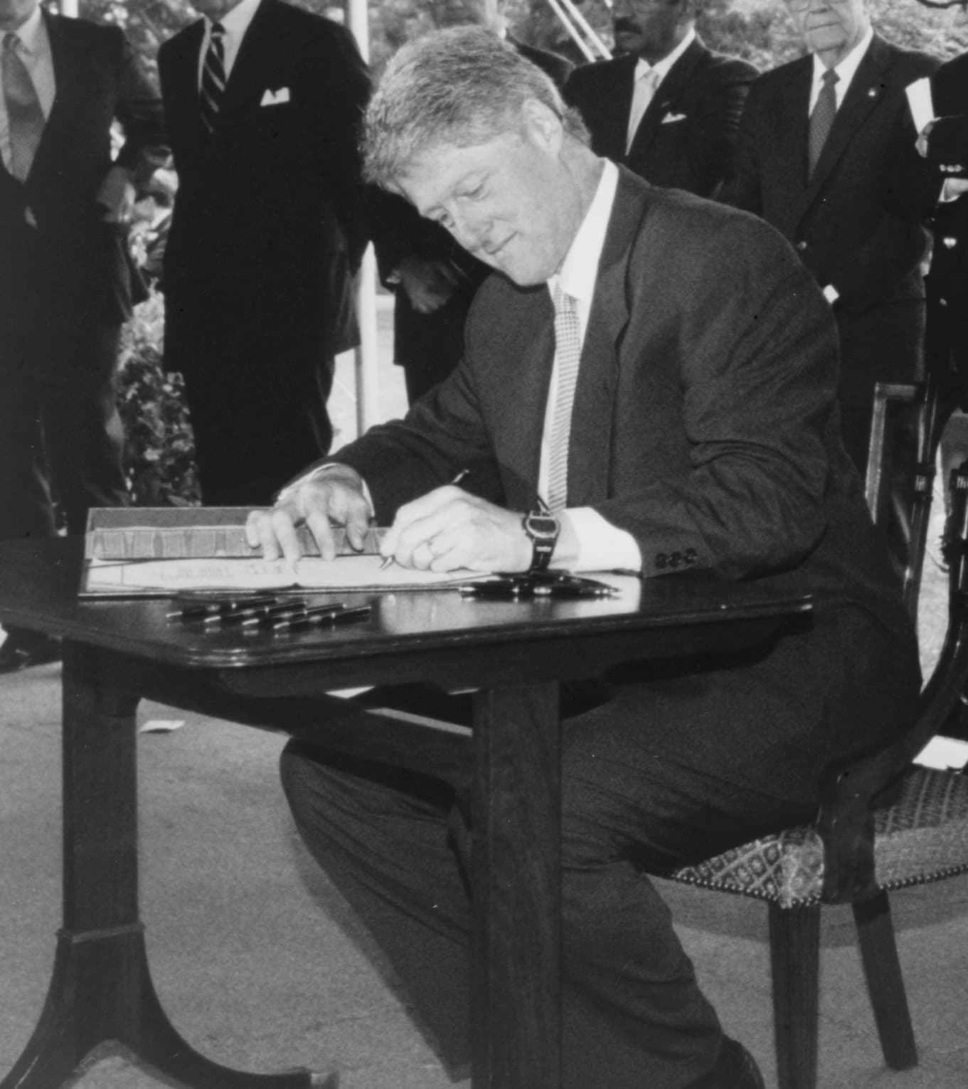 President Bill Clinton signing the National Voter Registration Act of 1993.