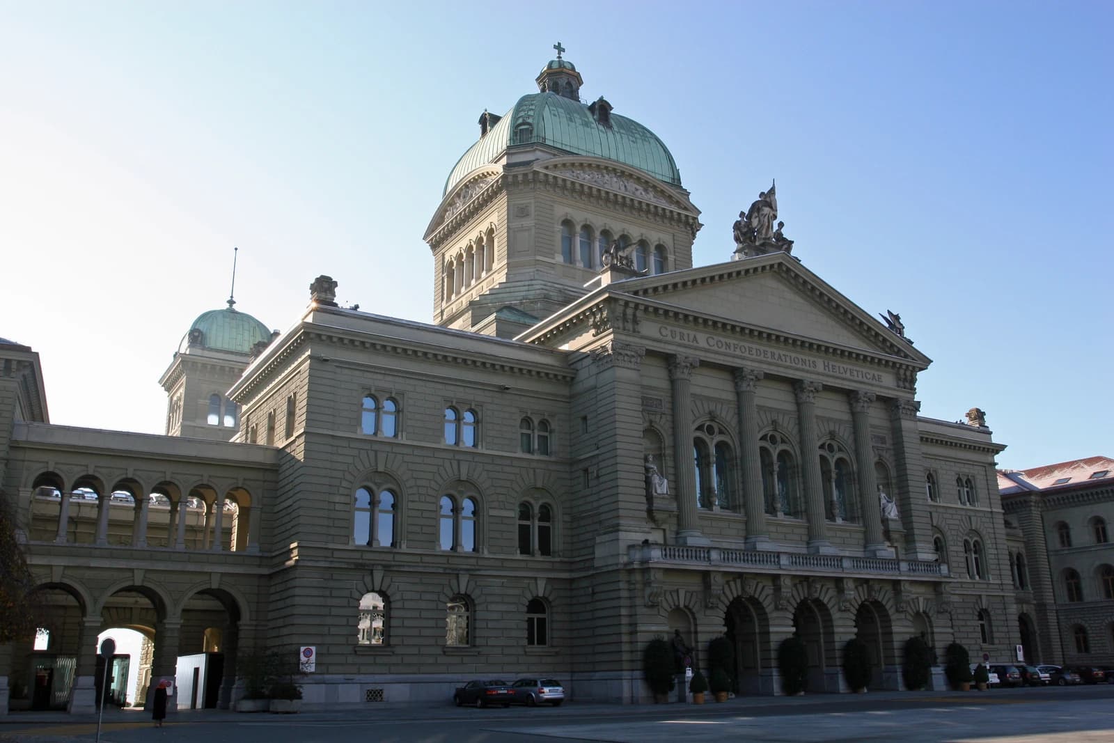 The Federal Palace, parliament building of Switzerland, located in Bern.