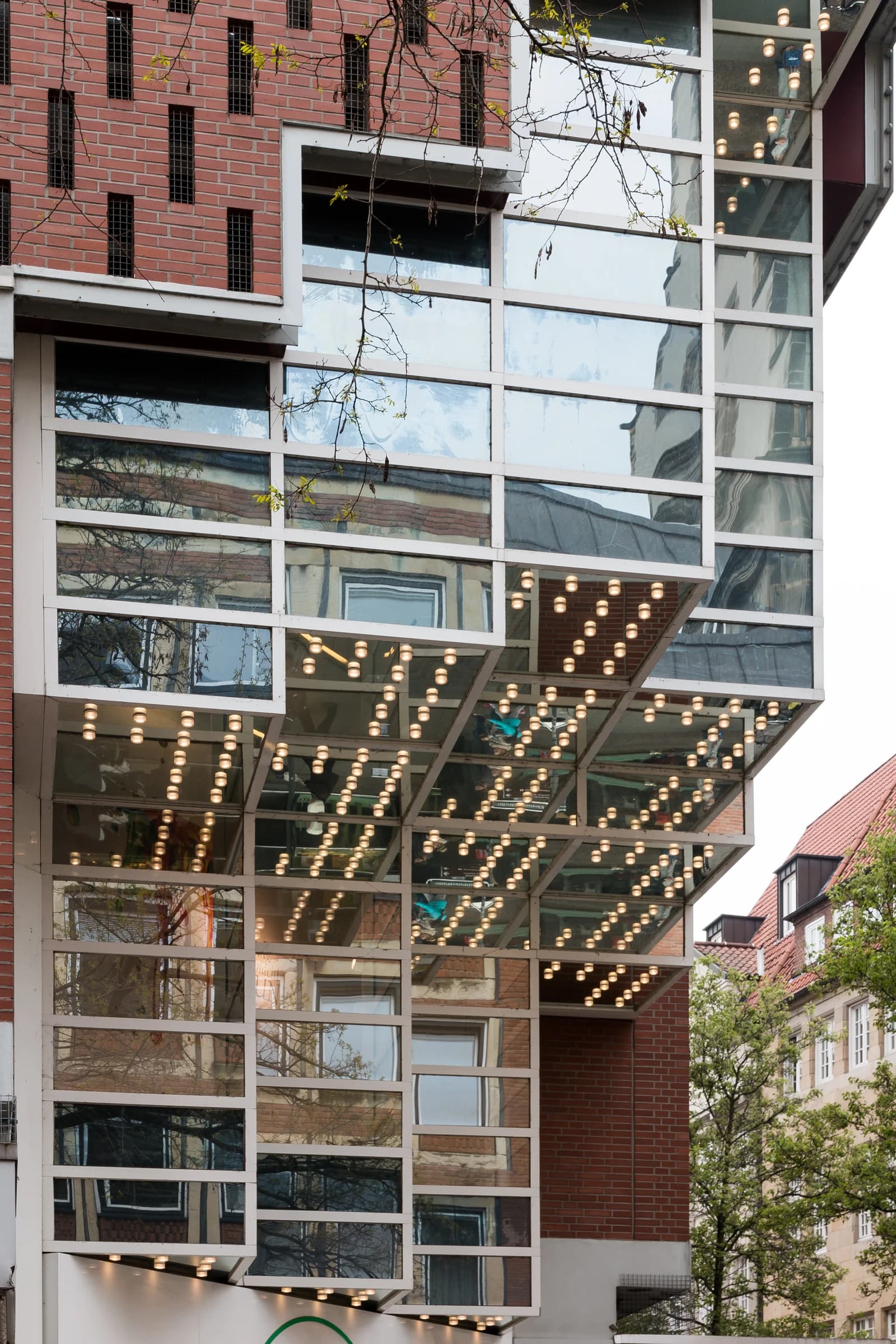 Exterior view of the Galeria Kaufhof department store building in Münster, Germany.