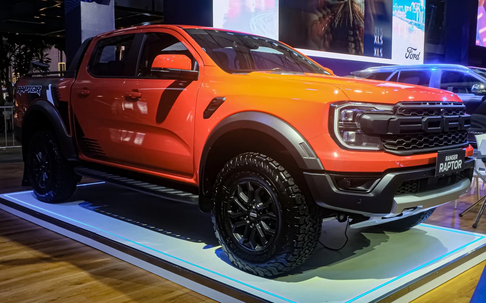 Ford Ranger P703 Raptor EcoBoost V6 Special Edition Code Orange on display.