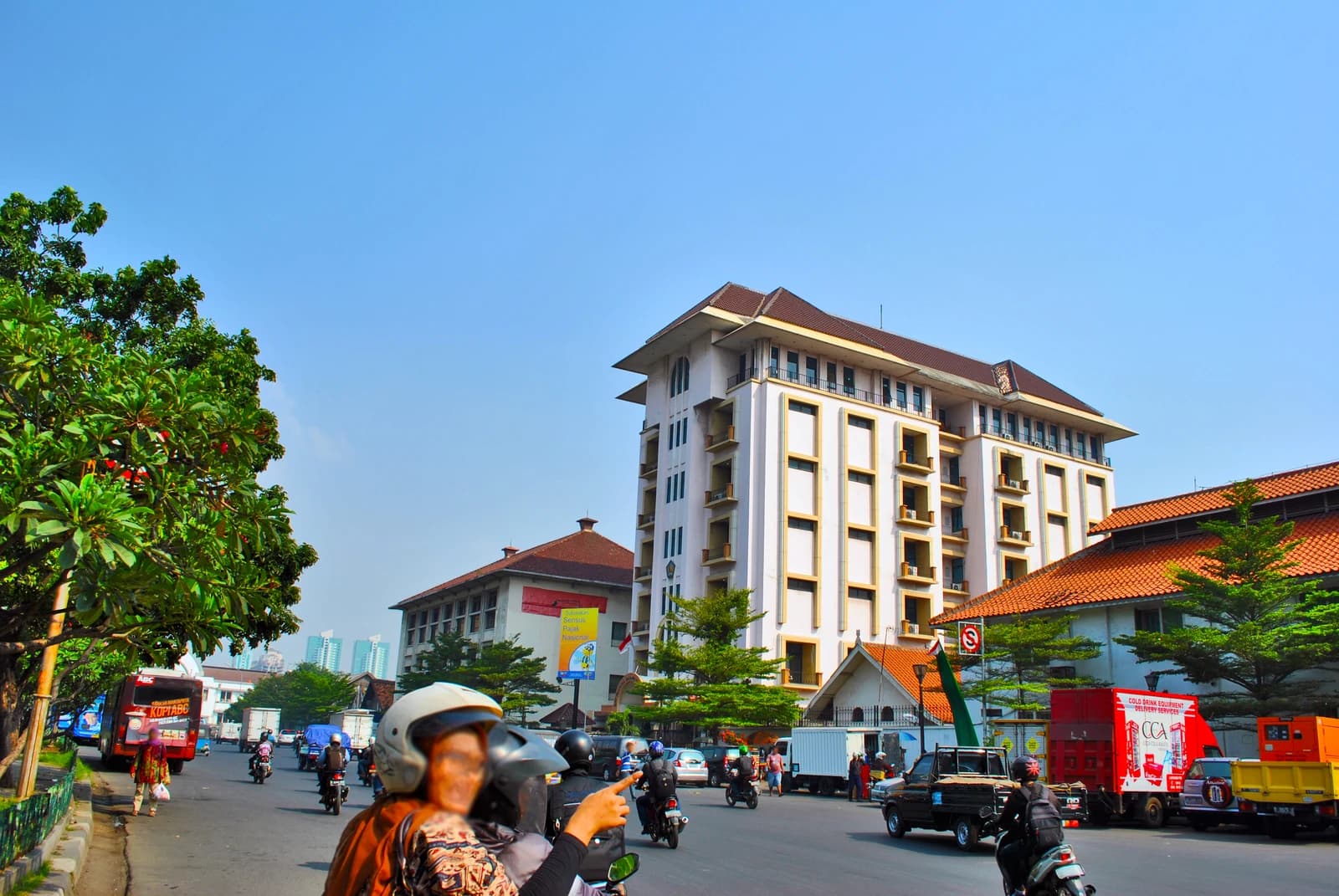 Exterior of Kantor Pajak Penjaringan, a government tax office building, in Jakarta, Indonesia.