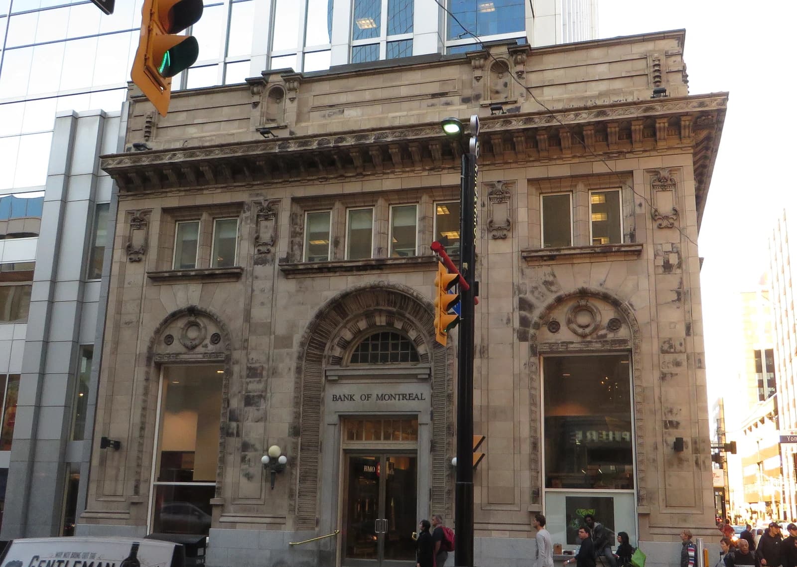 Exterior view of the Bank of Montreal building in Downtown Yonge, Toronto.