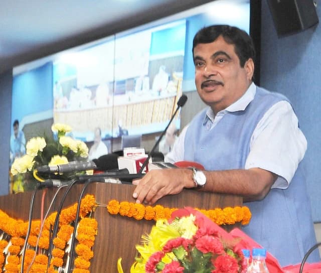 Nitin Gadkari, Union Minister for Road Transport & Highways, addressing an event at Transport Bhawan.