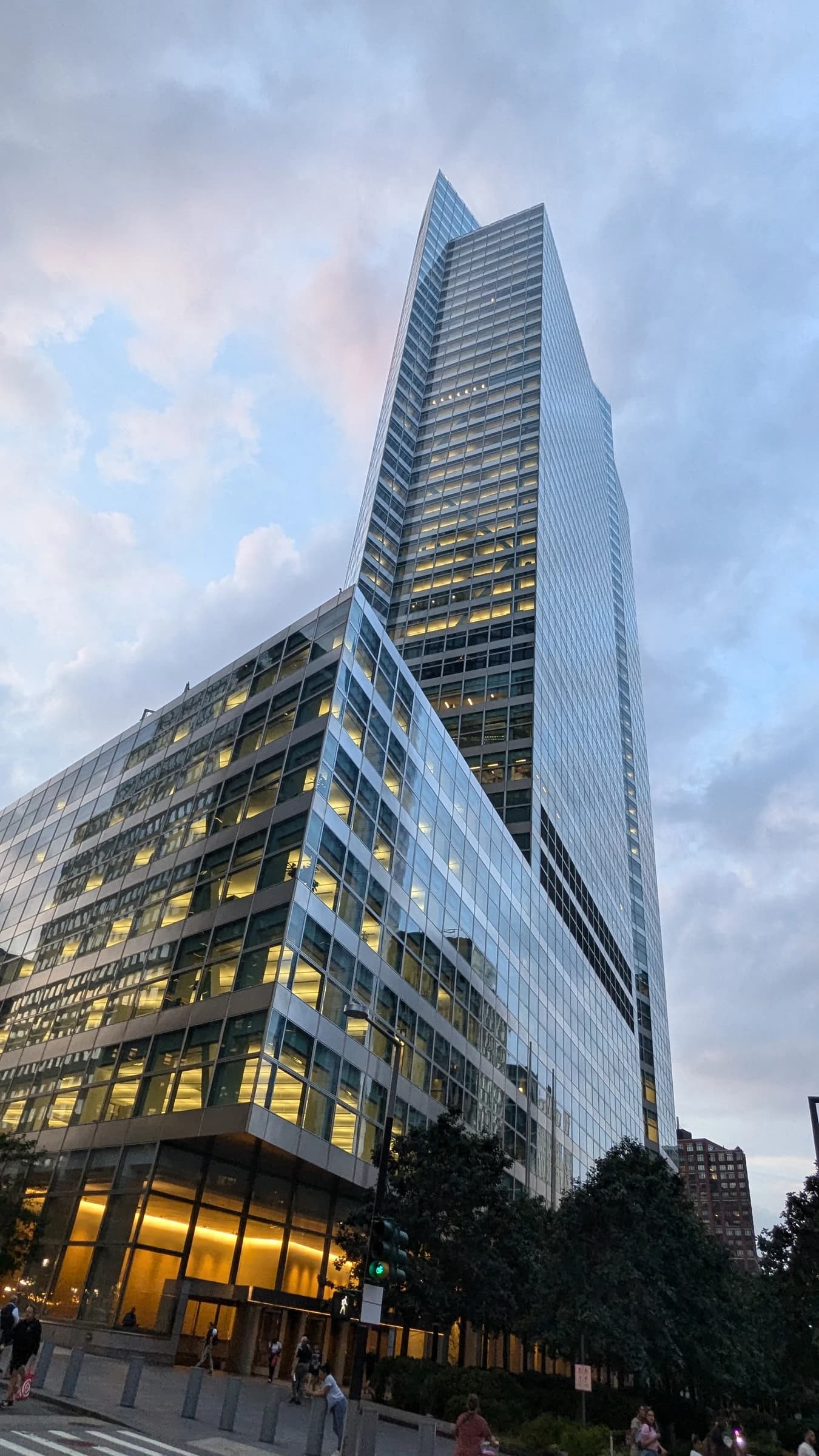 Exterior view of the Goldman Sachs global headquarters building in New York City.