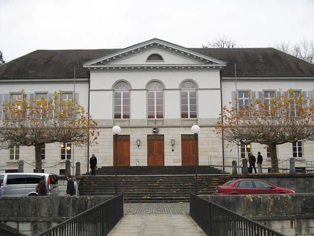 Exterior of the Aarau Grossratsgebaeude, a government building in Switzerland.