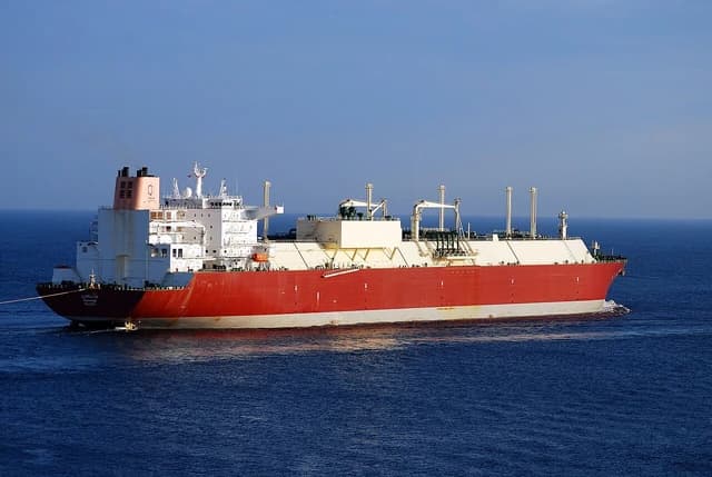LNG carrier Lijmiliya, owned by QatarGas, sailing on the open ocean.
