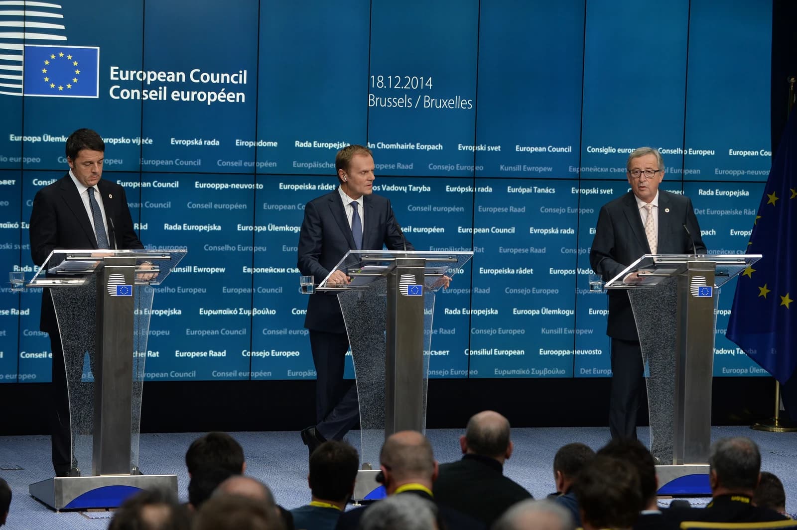 Donald Tusk, President of the European Council, speaking at a joint press conference.