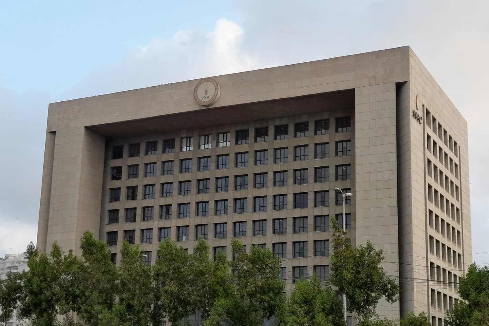 Sui Southern Gas Company Headquarters building with its logo visible on the facade.