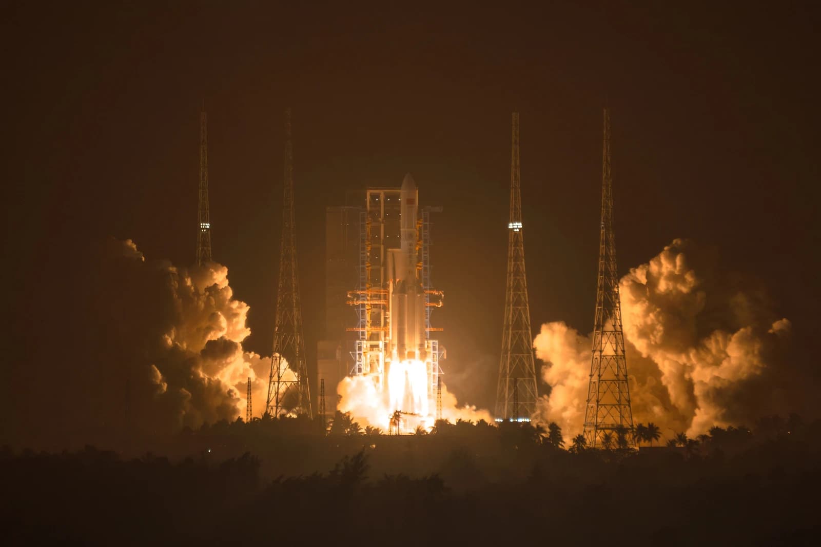 China's Long March-5B rocket launches from Wenchang Spacecraft Launch Site in Hainan.