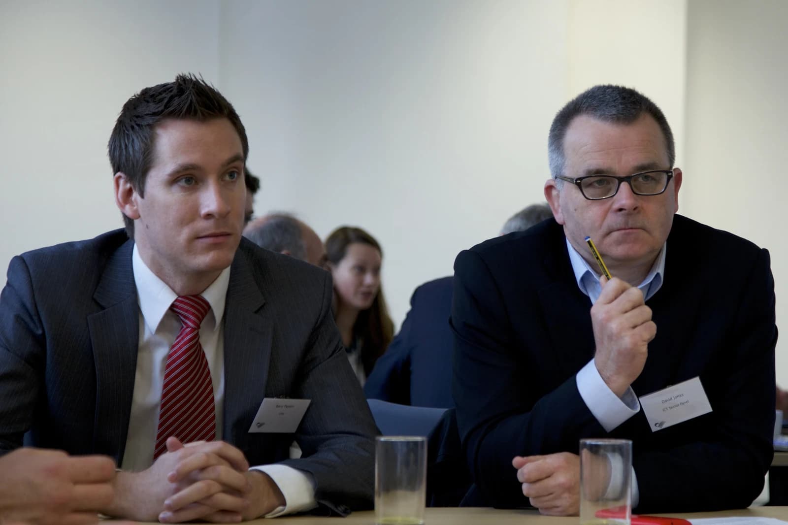 Barry Egles and David Jones, members of a Finance Wales inquiry focus group.