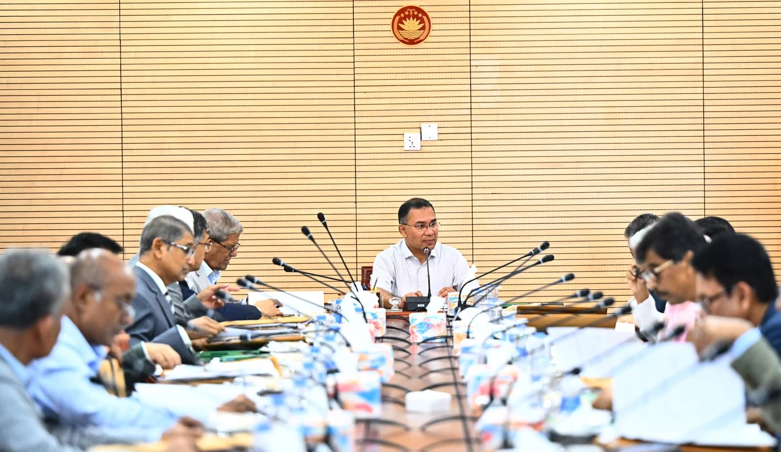 Tarique Rahman presiding over a cabinet meeting at the Bangladesh Secretariat, Dhaka.