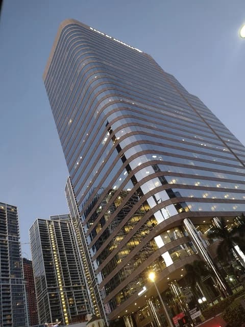 Exterior view of the Bank of America Tower in Miami, Florida.