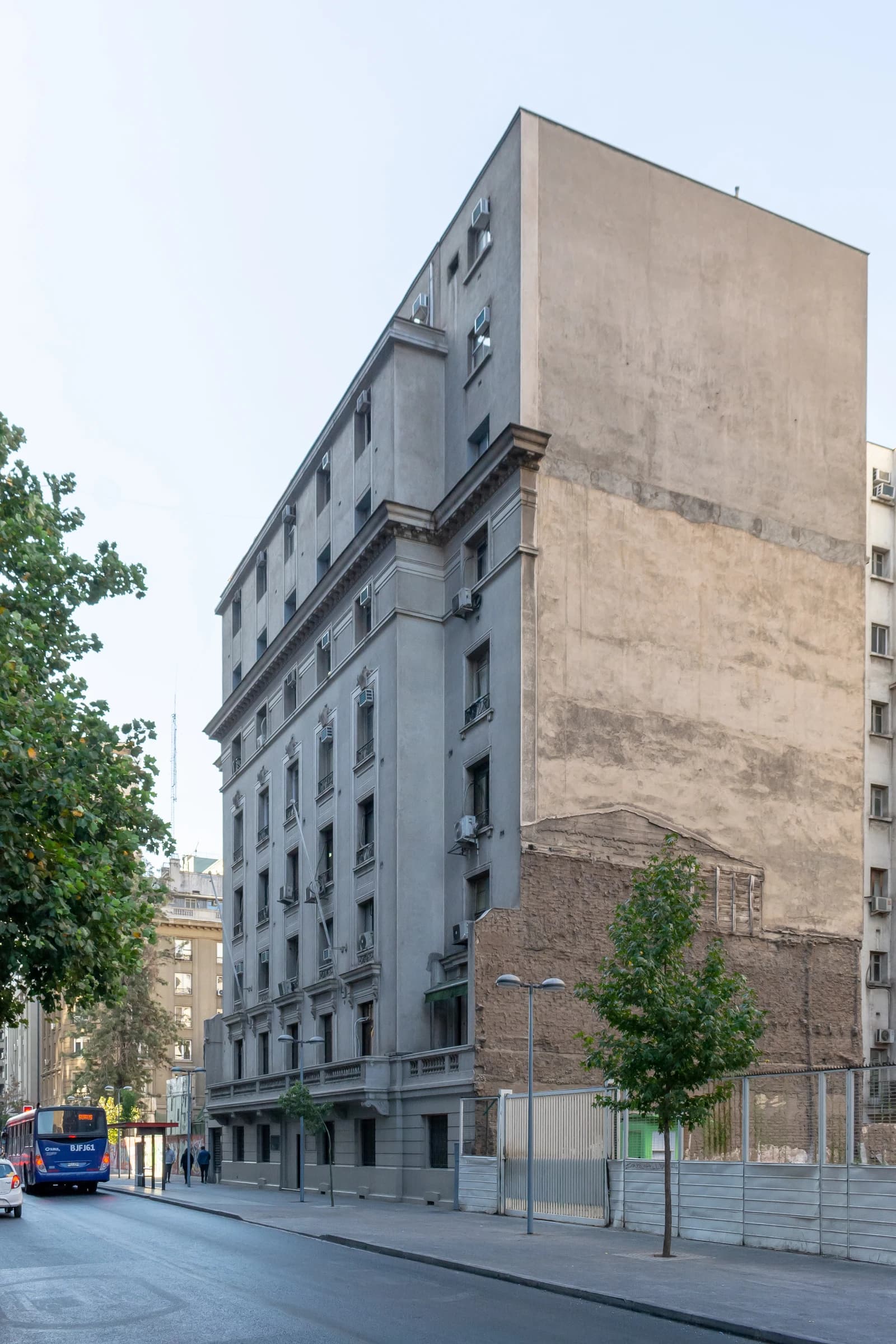 Exterior view of the National Mining Company building in Santiago, Chile.