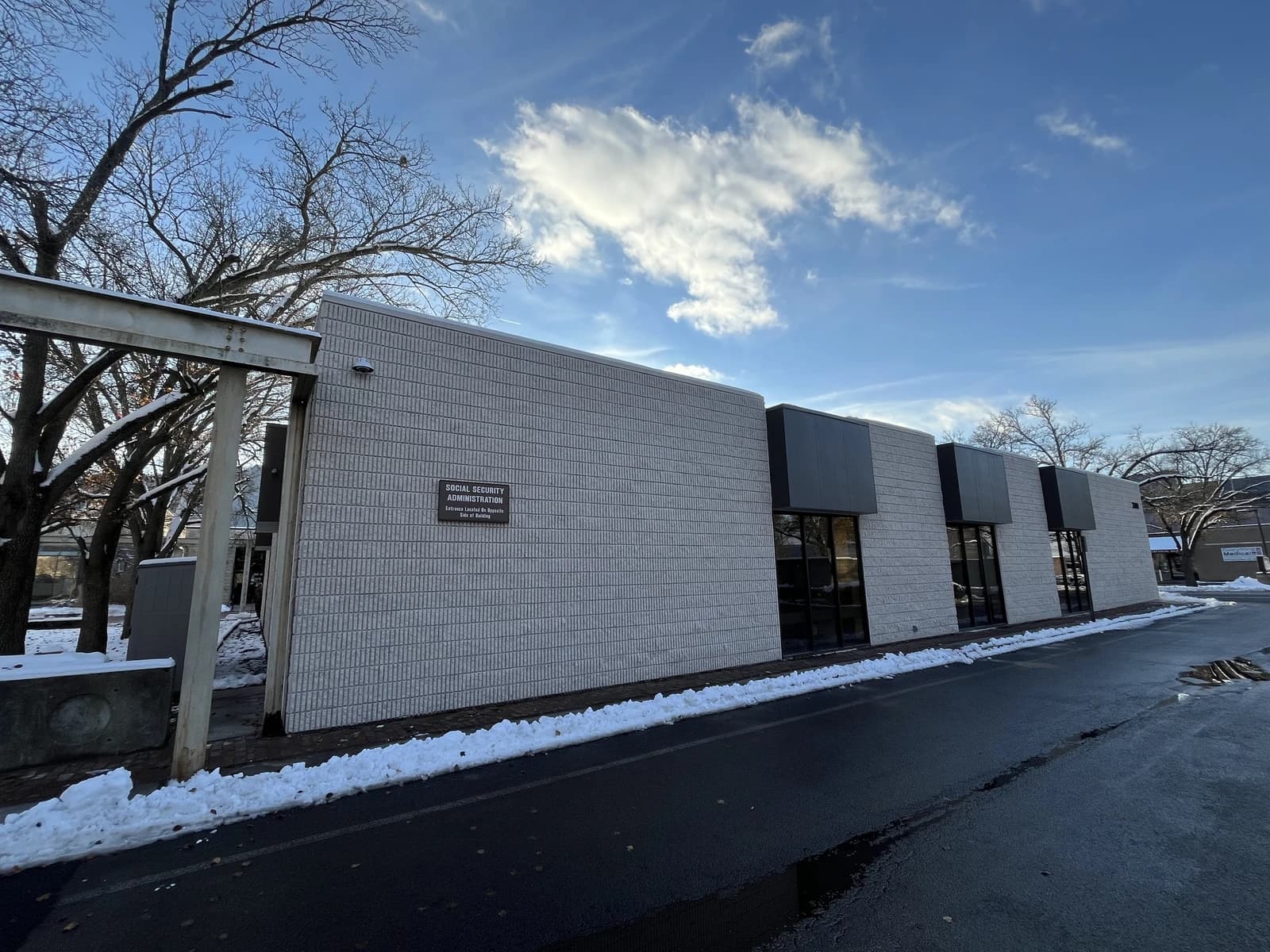 Exterior of Social Security Administration office building in Corning, New York.
