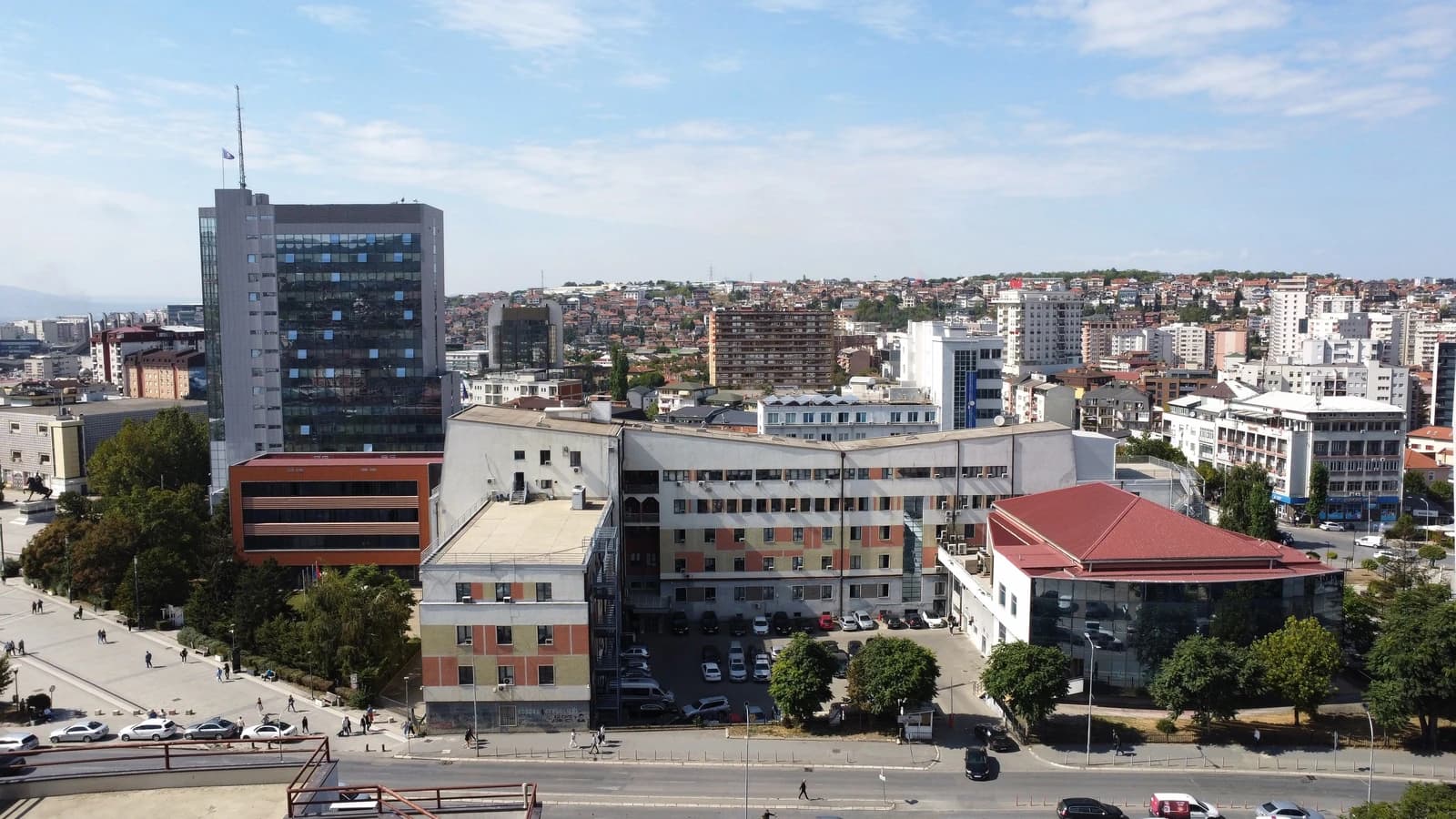 Buildings of the Kosovo Government and Parliament in Pristina, capital city of Kosovo.