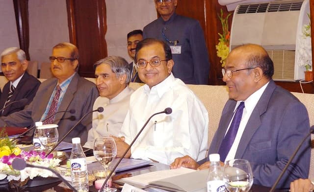 P. Chidambaram, India's Union Finance Minister, attends a Reserve Bank of India meeting.