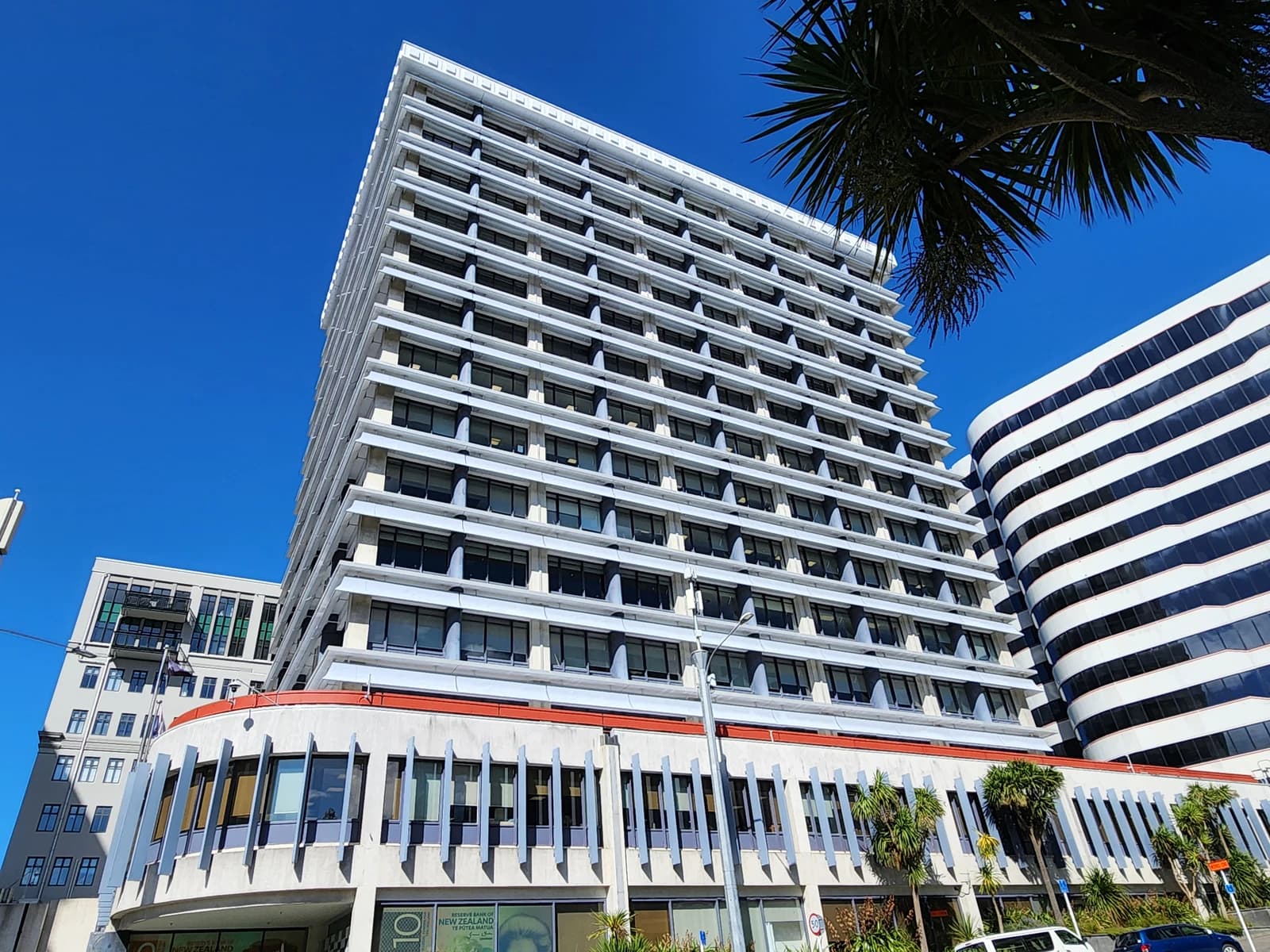 Exterior view of the Reserve Bank of New Zealand building in Wellington.