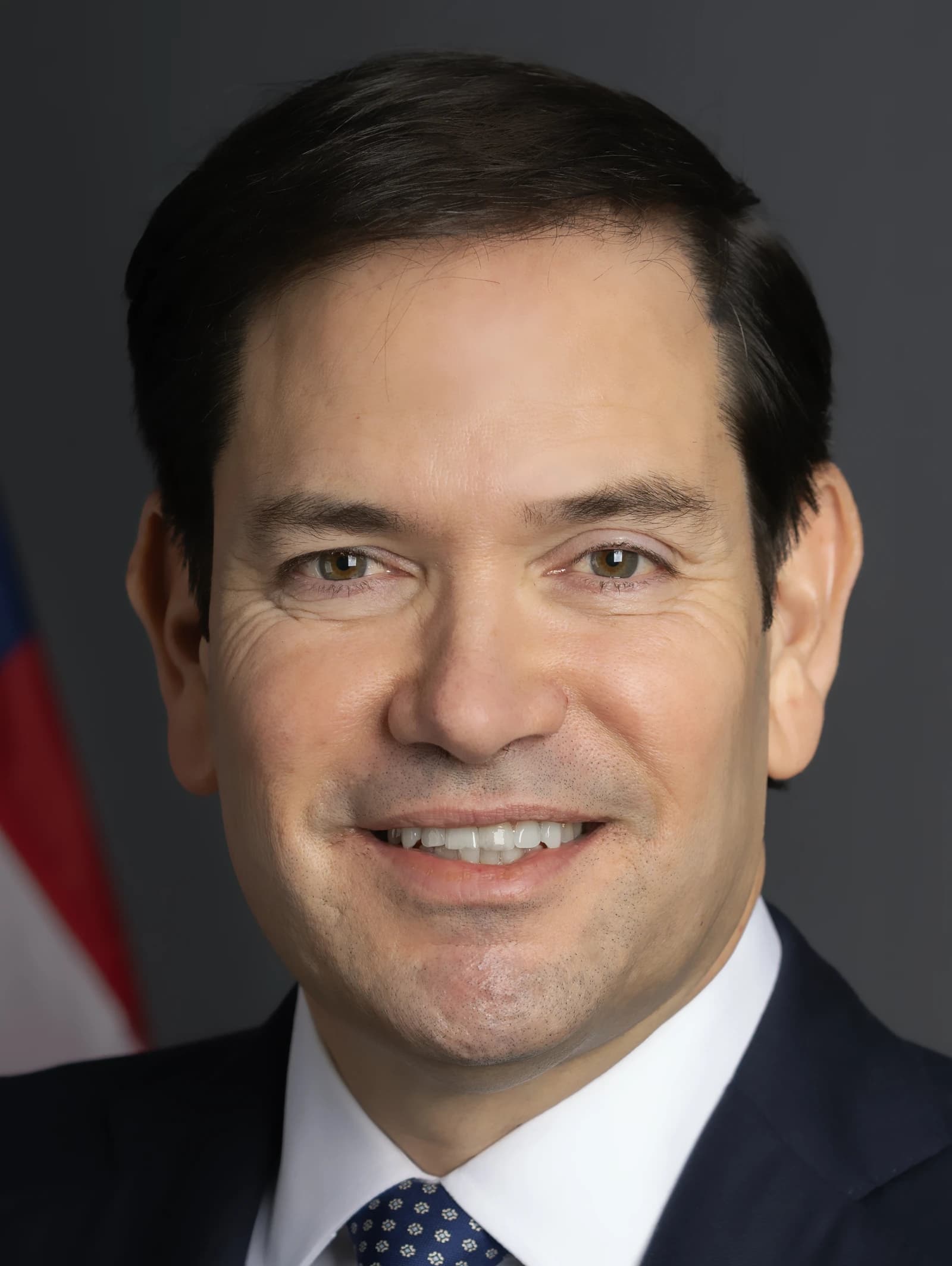 Marco Rubio, US Senator, smiling for an official portrait.