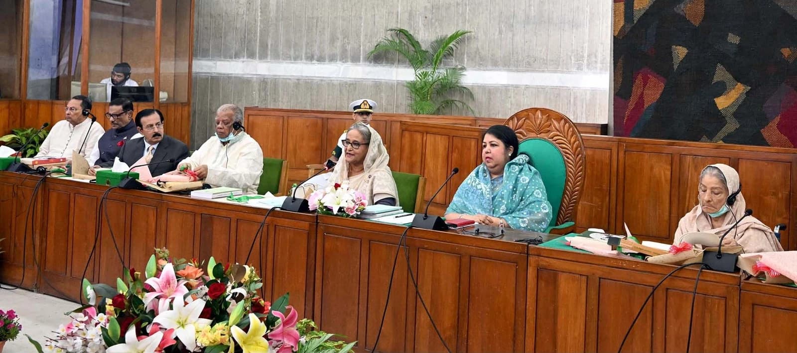 Prime Minister Sheikh Hasina speaks at a Business Advisory Committee meeting in the Cabinet Room.
