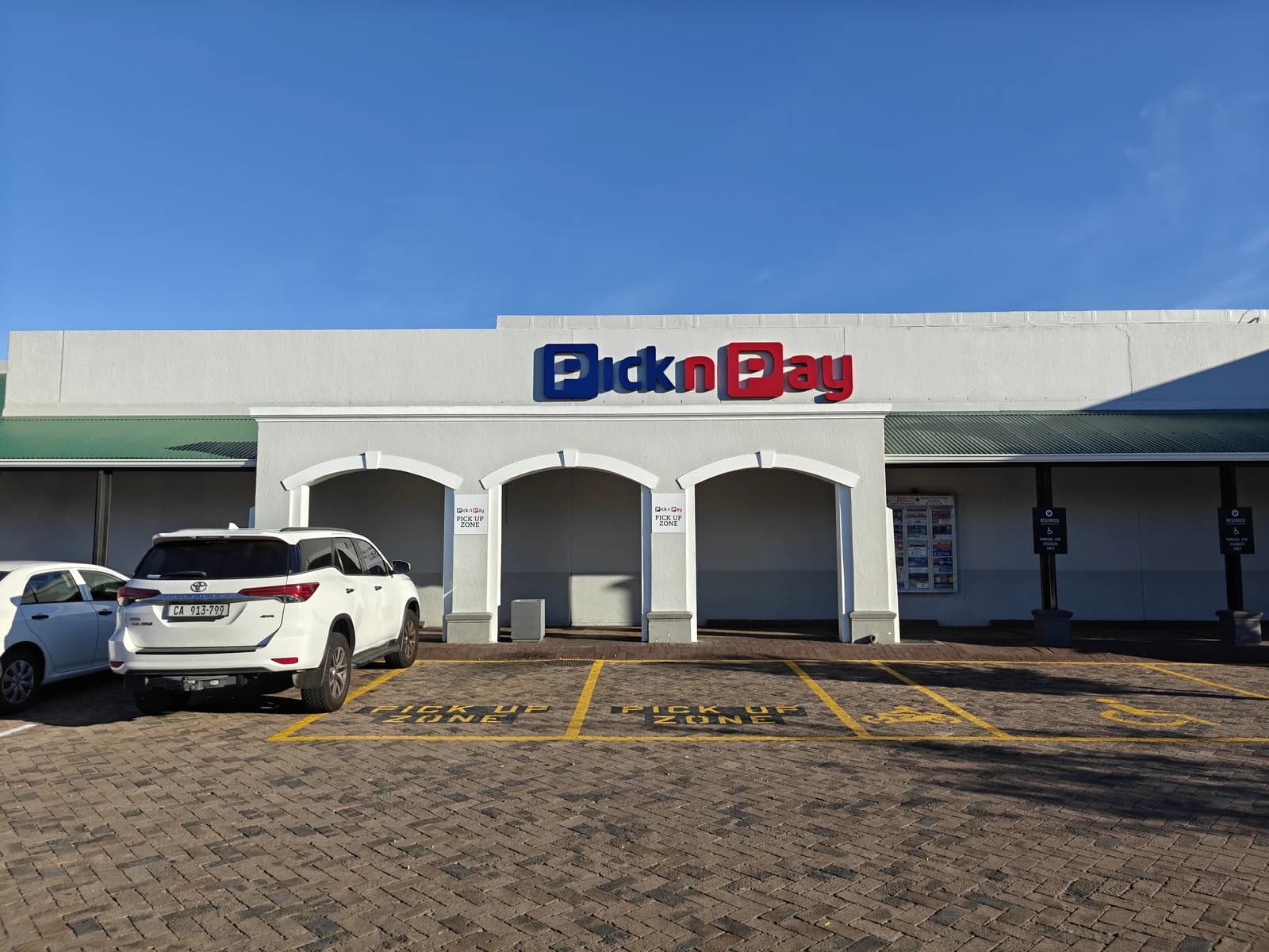 Exterior view of a Pick n Pay grocery store in Cape Town, South Africa.