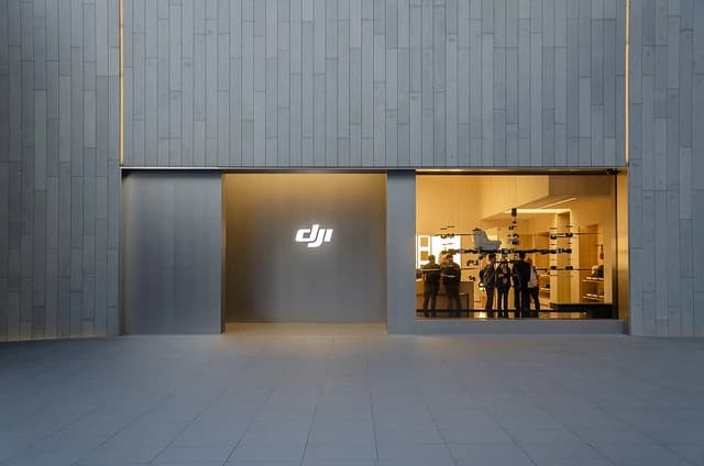 Main entrance to the DJI Sky City Guest Center in Nanshan District, Shenzhen.