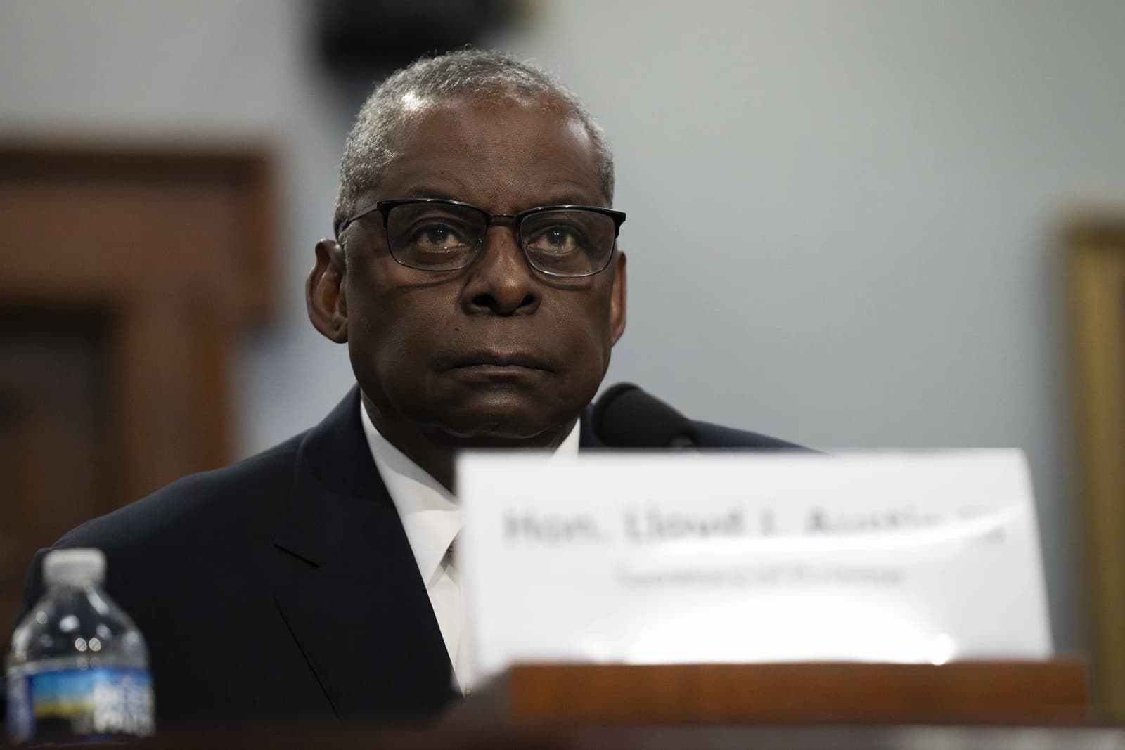 Lloyd J. Austin III, U.S. Secretary of Defense, attending a committee hearing.