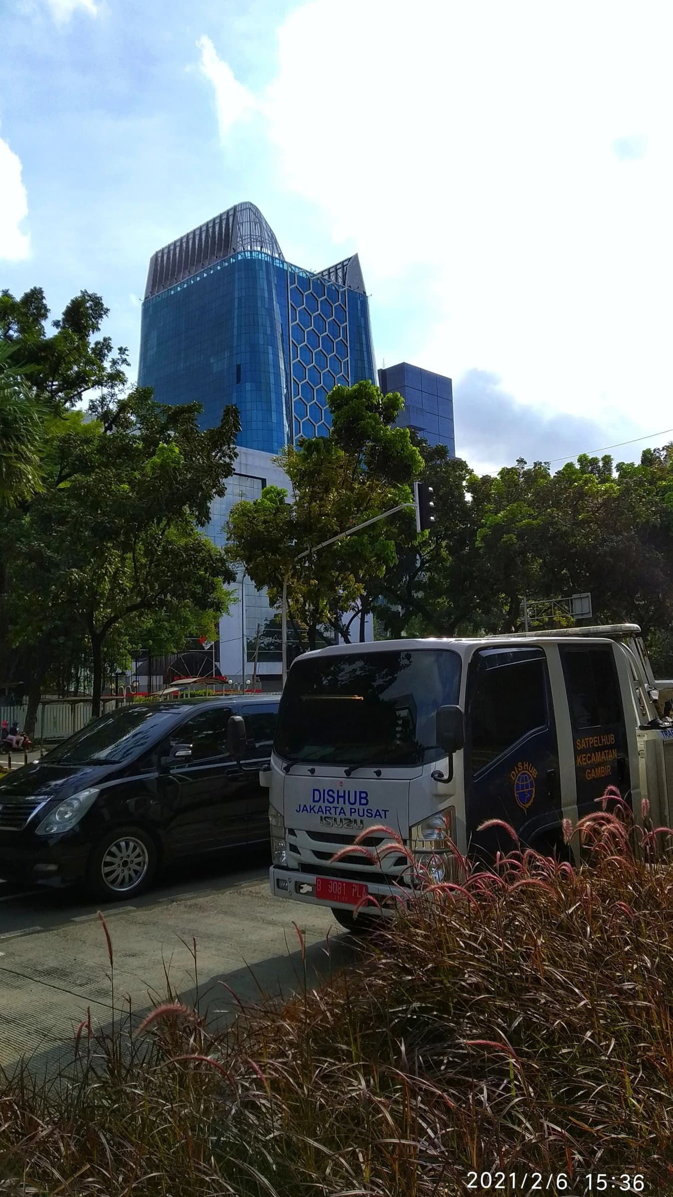 Exterior view of the Ministry of State-Owned Enterprises building in Jakarta.