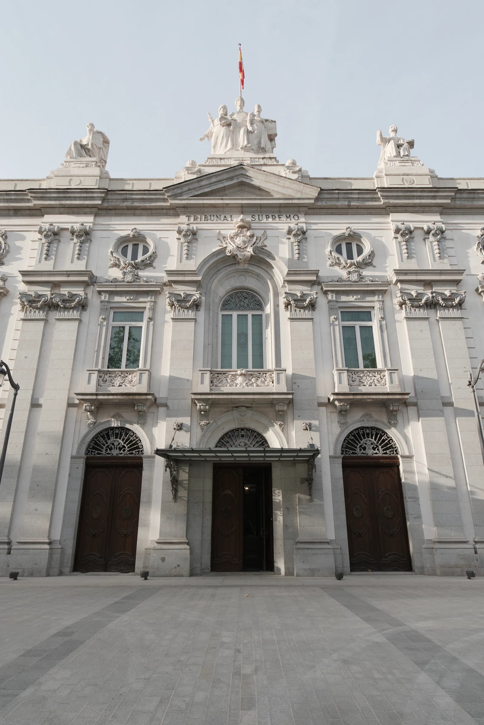Exterior facade of the Tribunal Supremo, Supreme Court of Spain, in Madrid.