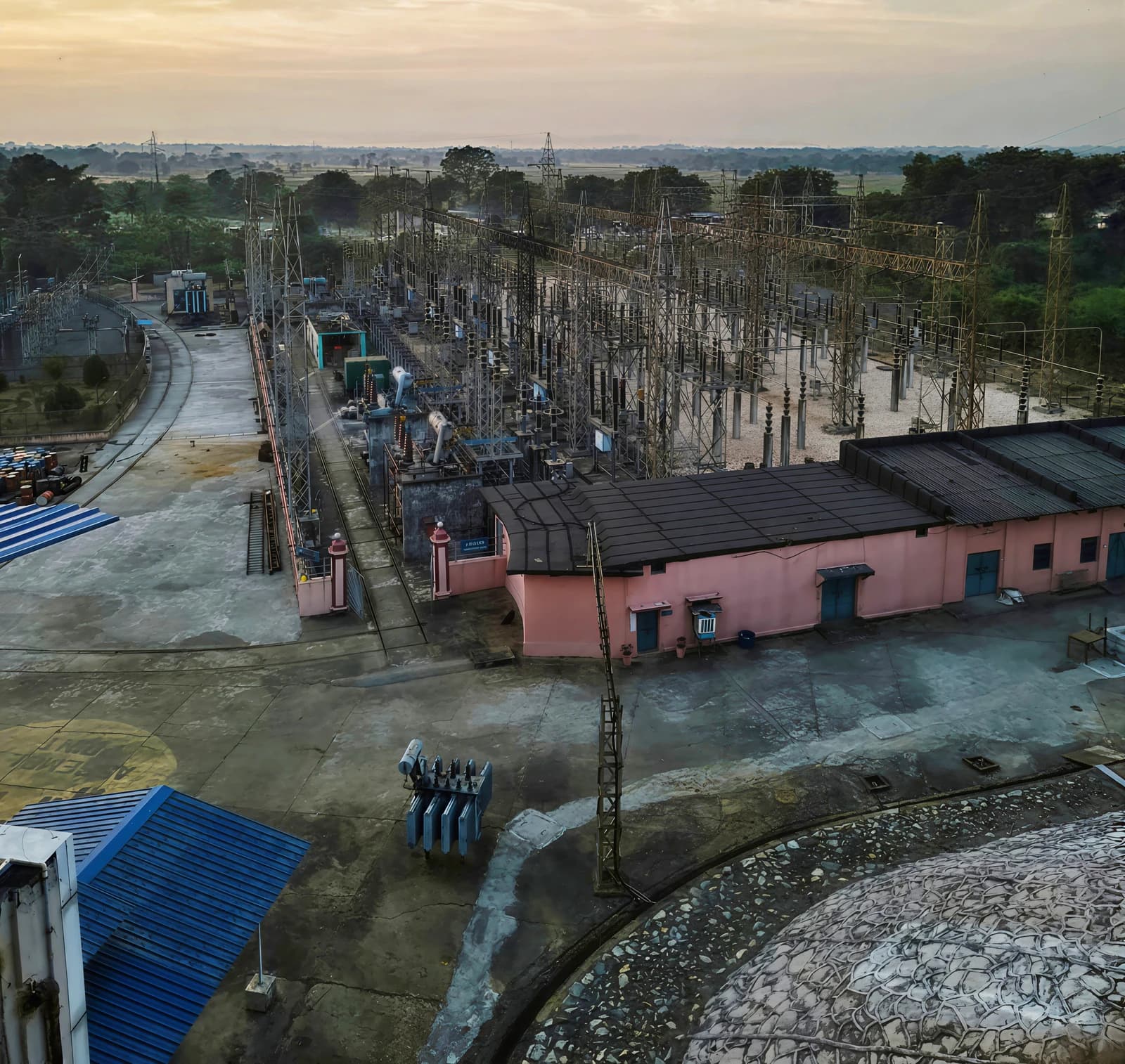 Sambalpur Electrical Power Substation infrastructure with buildings and power lines.