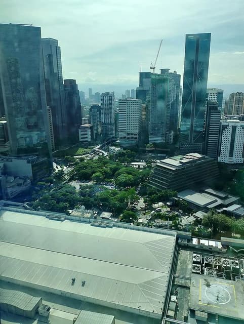 An aerial view of Ortigas Center from the Mega Tower in June 2025.