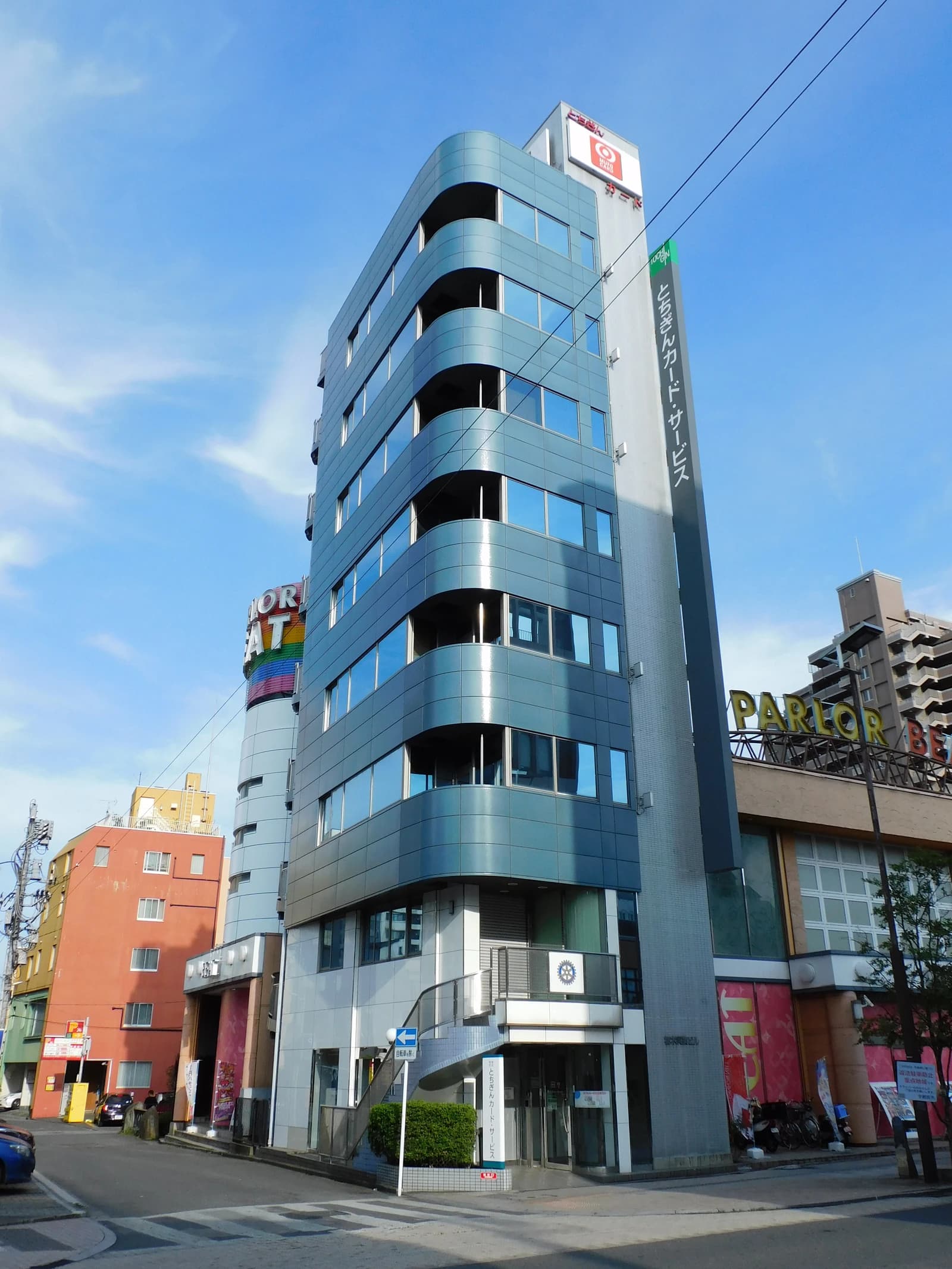 Exterior view of Tochigin Card Service headquarters building in Japan.